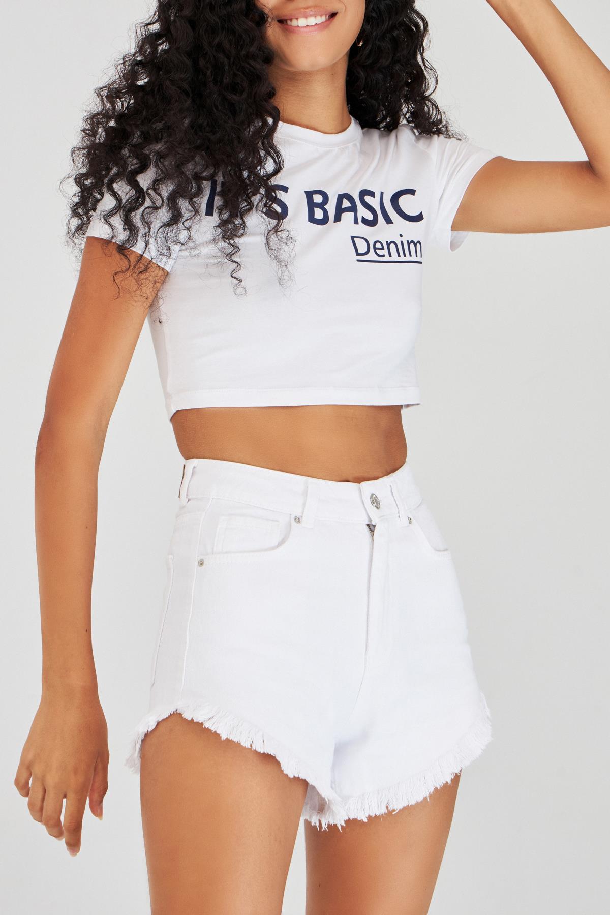 White Mini Women's Jean Shorts