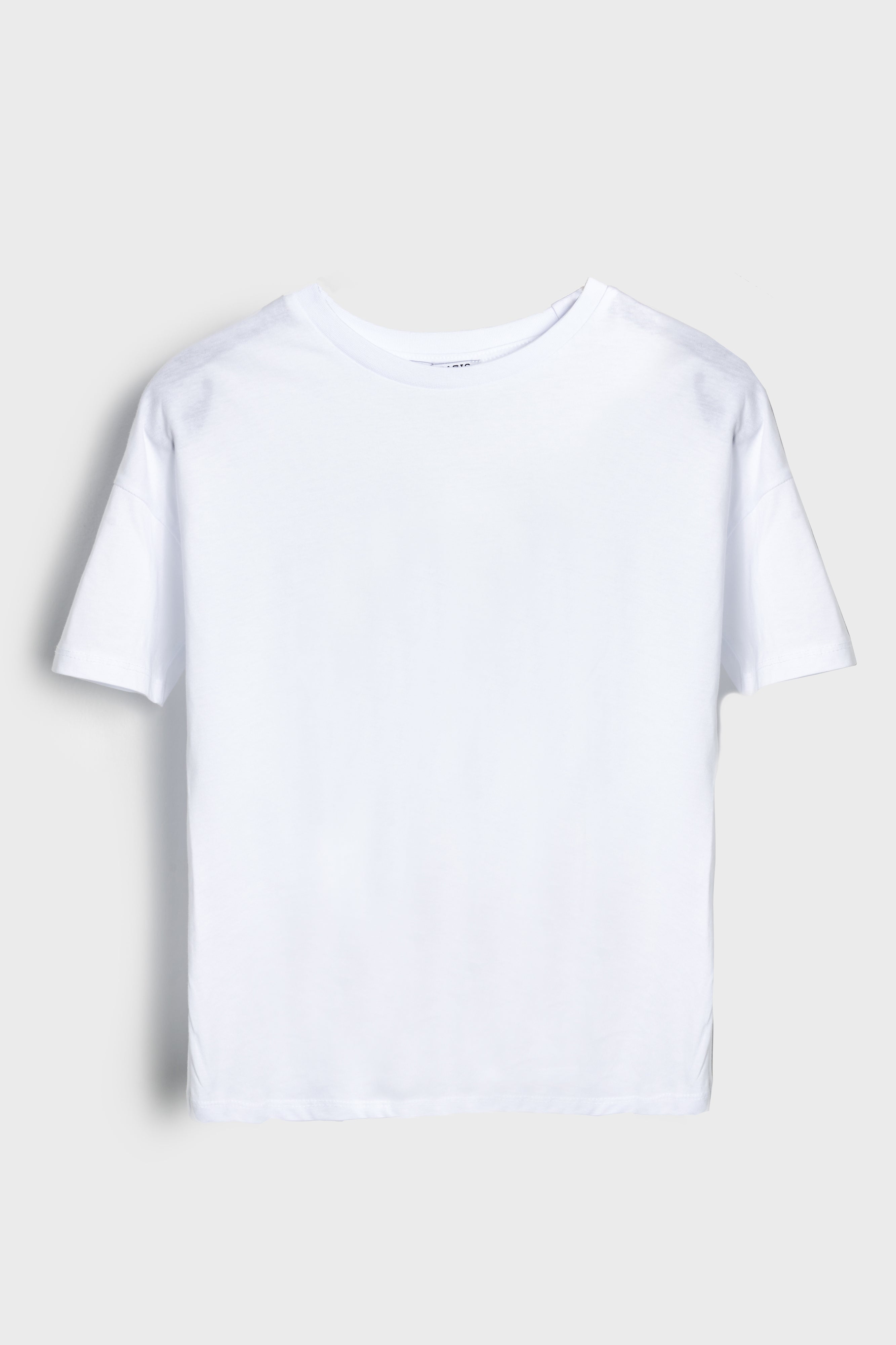 Kadın Beyaz Renk S5 Bisiklet Yaka Basic T-Shirt