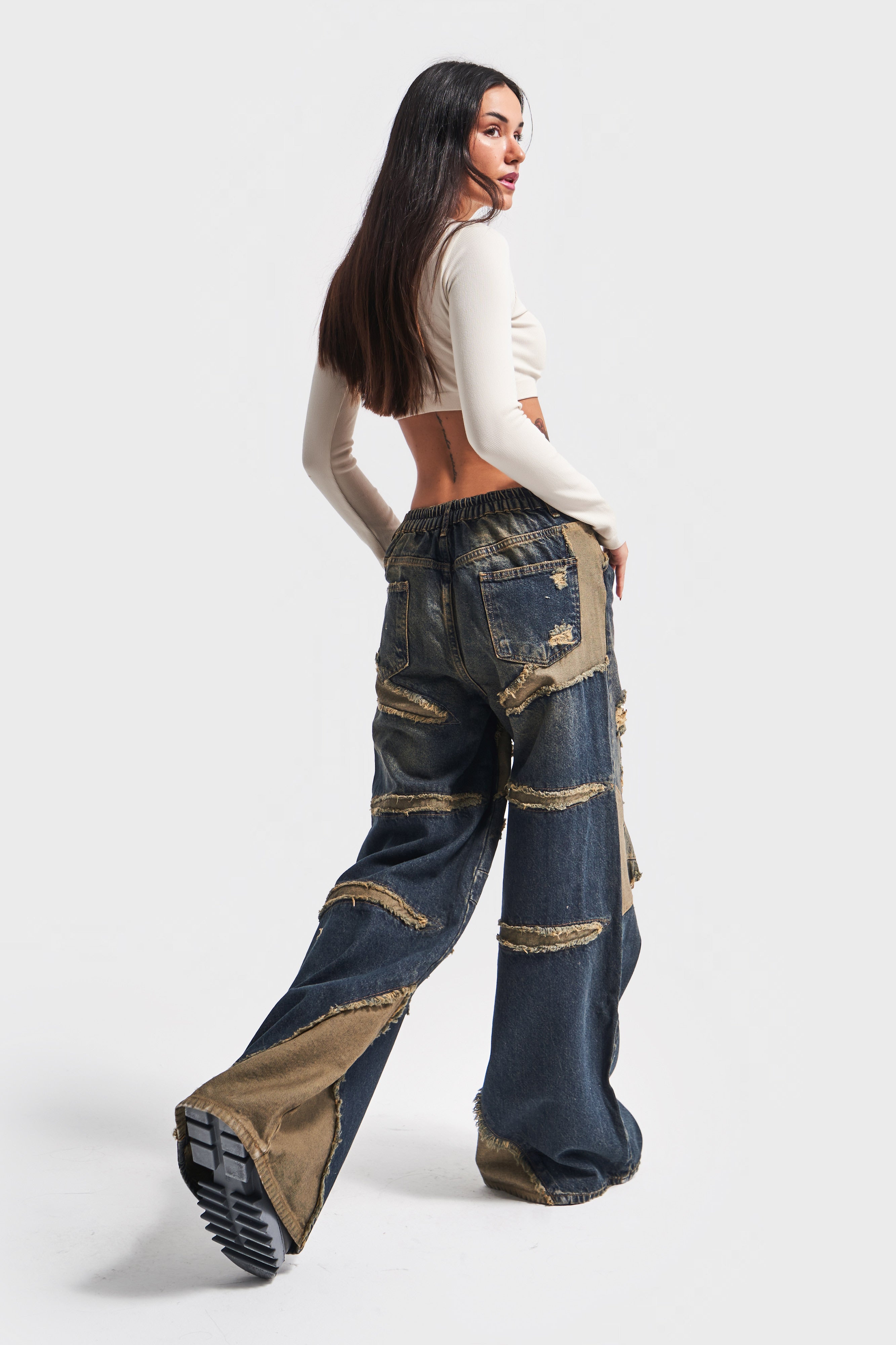 Women's Jeans Color Palazzo Fit Special Design Denim