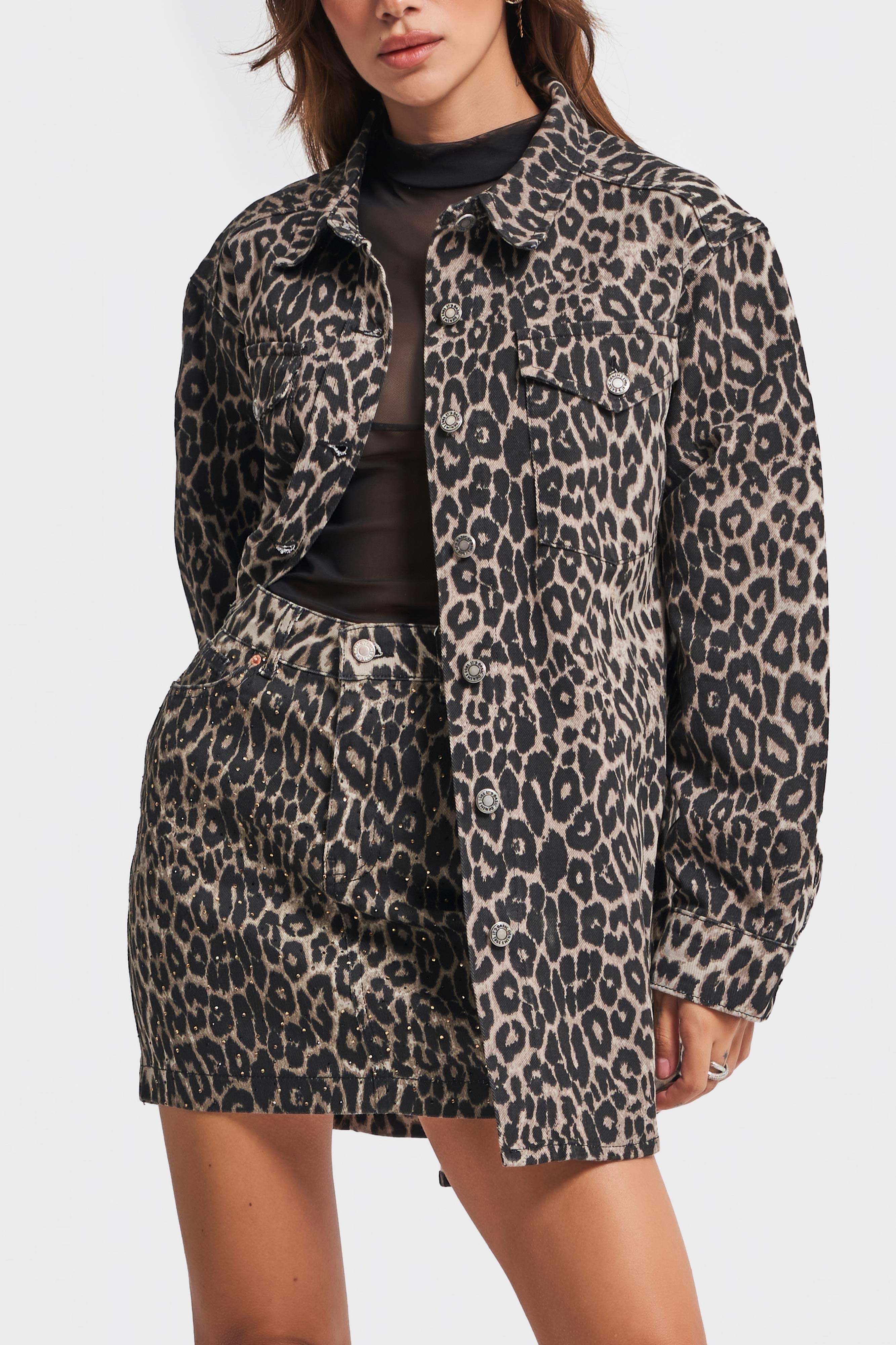 Women's Leopard Color Oversize Jacket