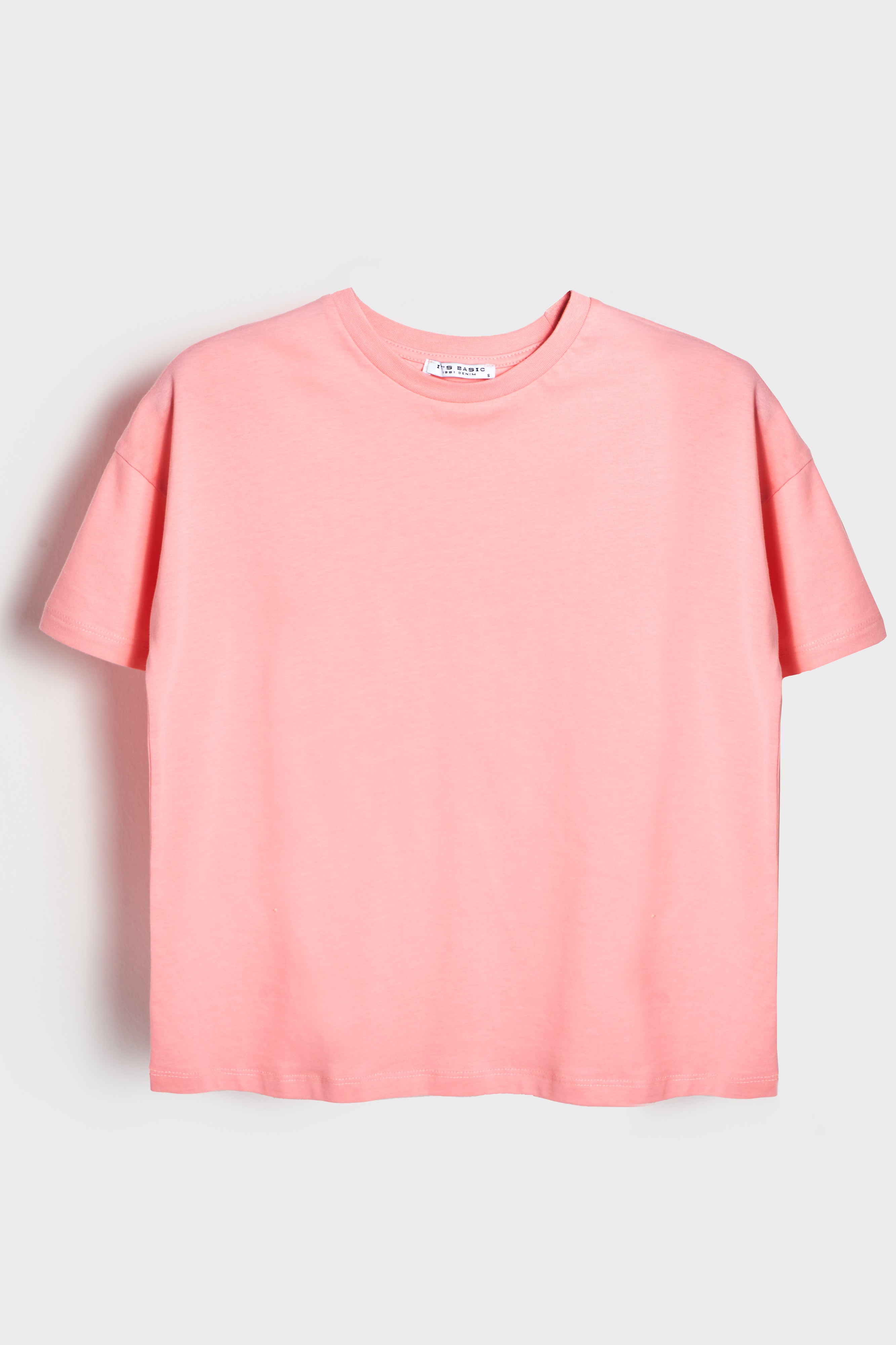 Kadın Pembe Renk S5 Bisiklet Yaka Basic T-Shirt