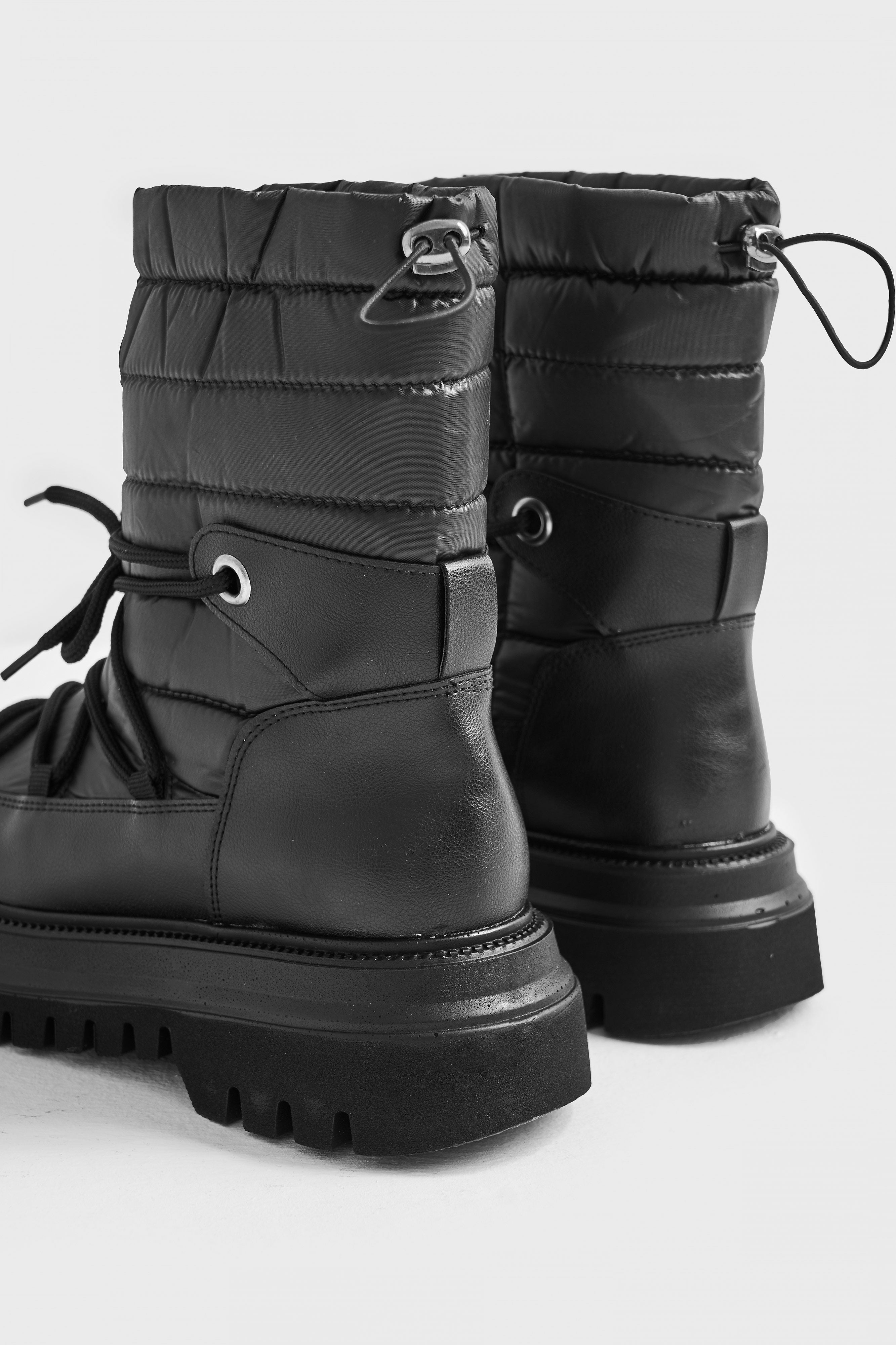 Women's Black Color Quilted Special Design Boots