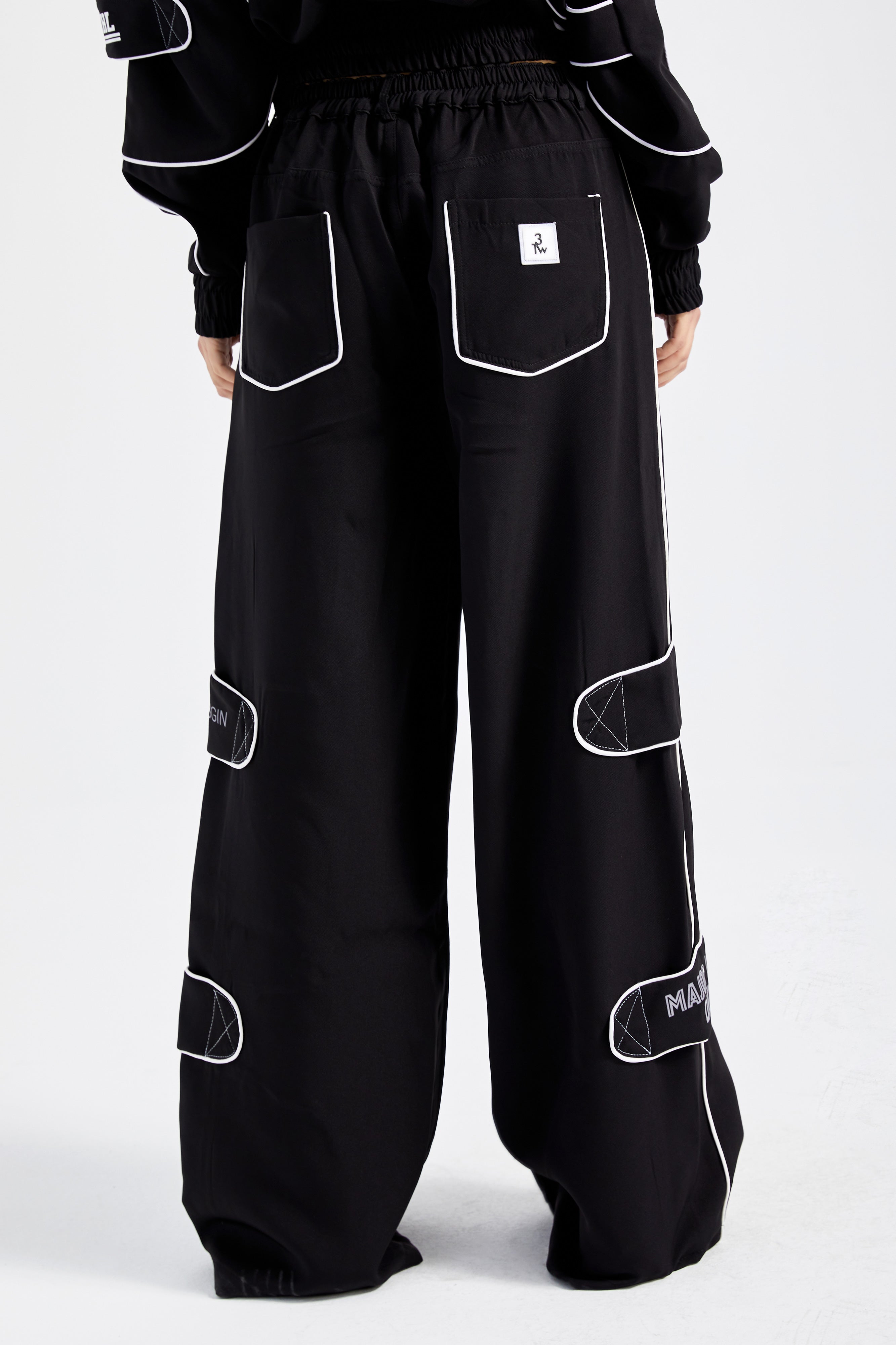 Women's Black Color Embroidered Special Design Relax Fit Trousers