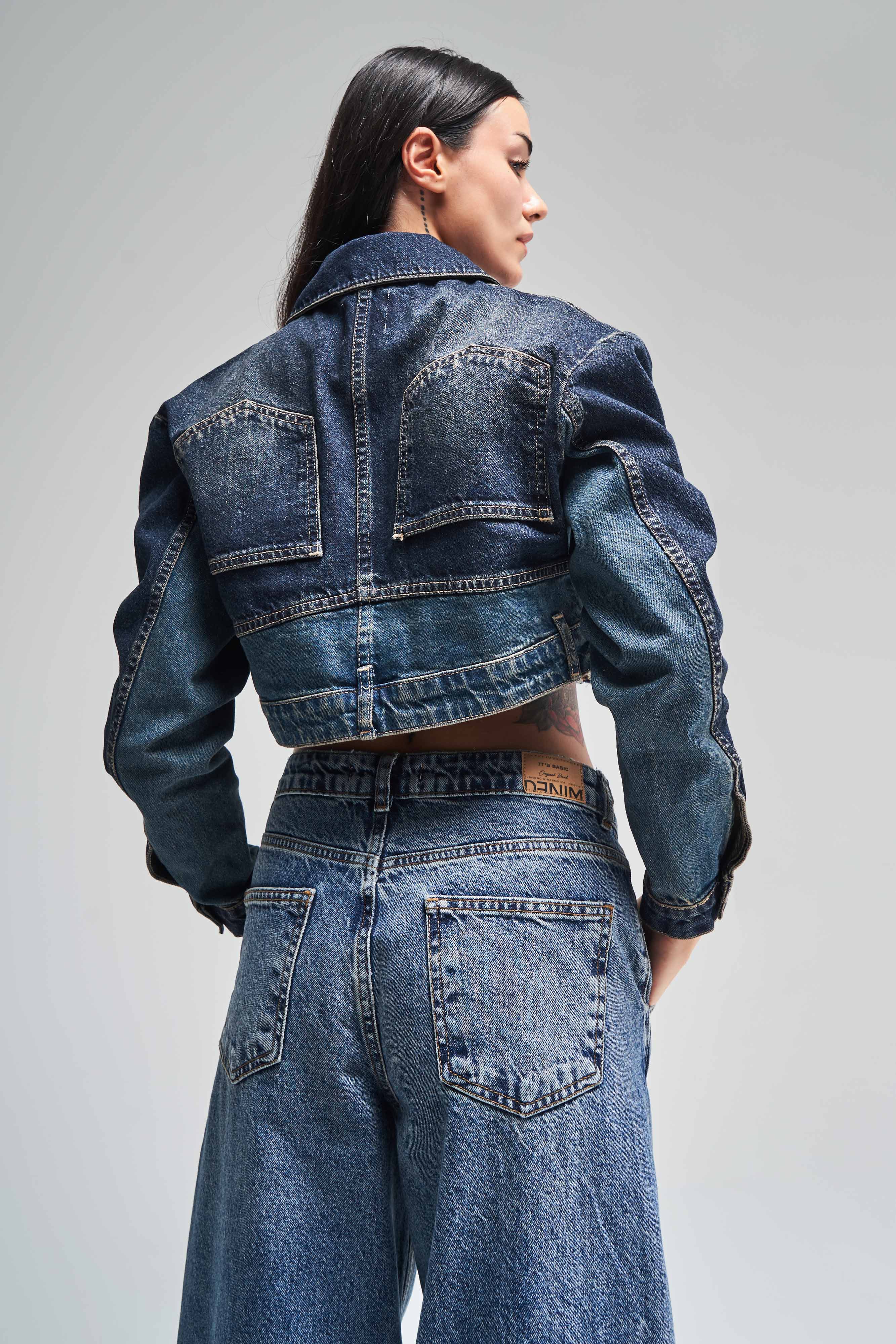 Women's T.Jeans Color 2w48 Crop Denim Jacket