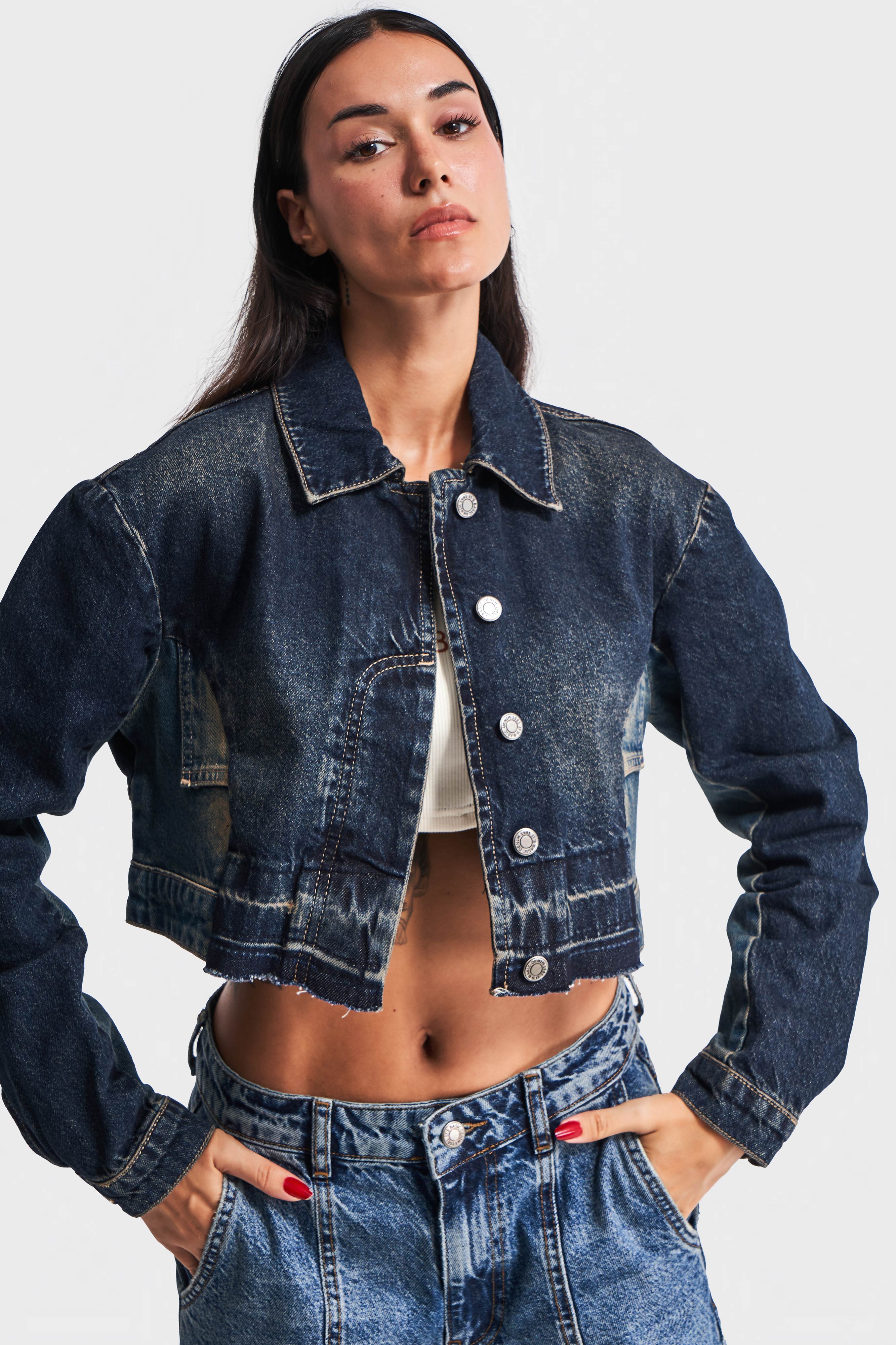 Women's T.Jeans Color 2w48 Crop Denim Jacket