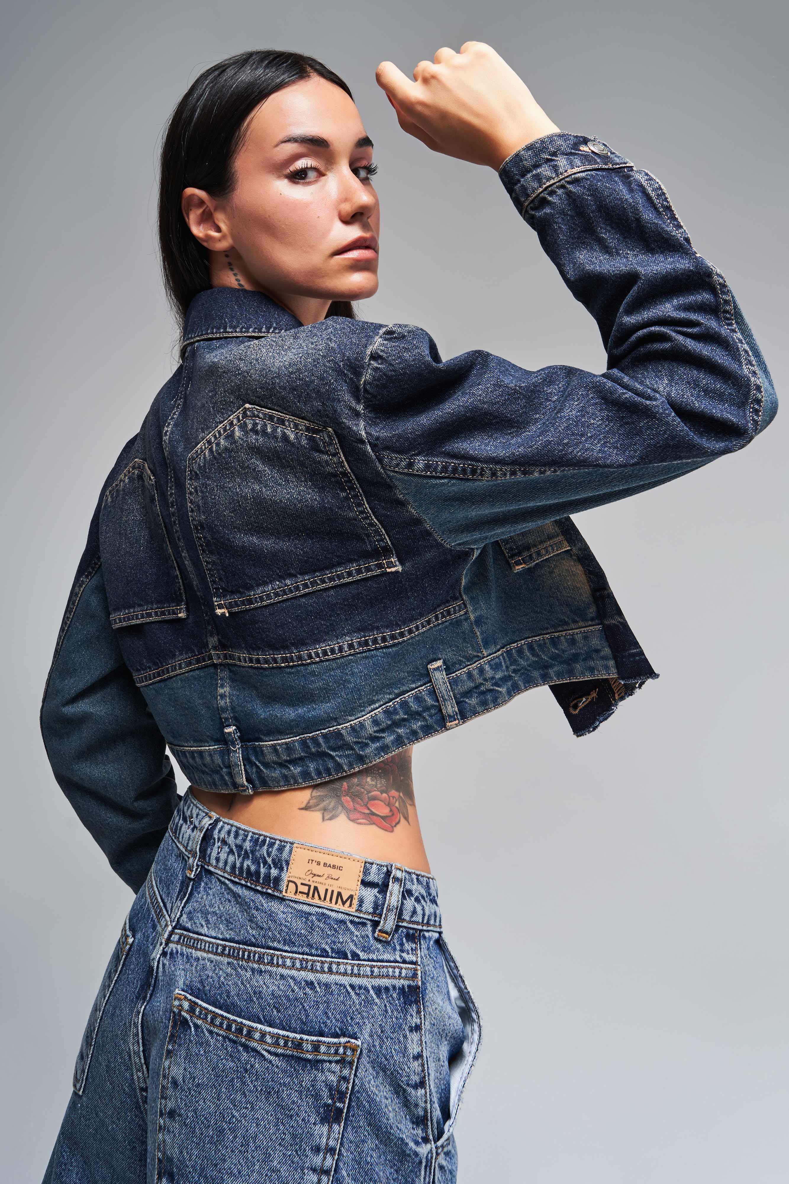 Women's T.Jeans Color 2w48 Crop Denim Jacket