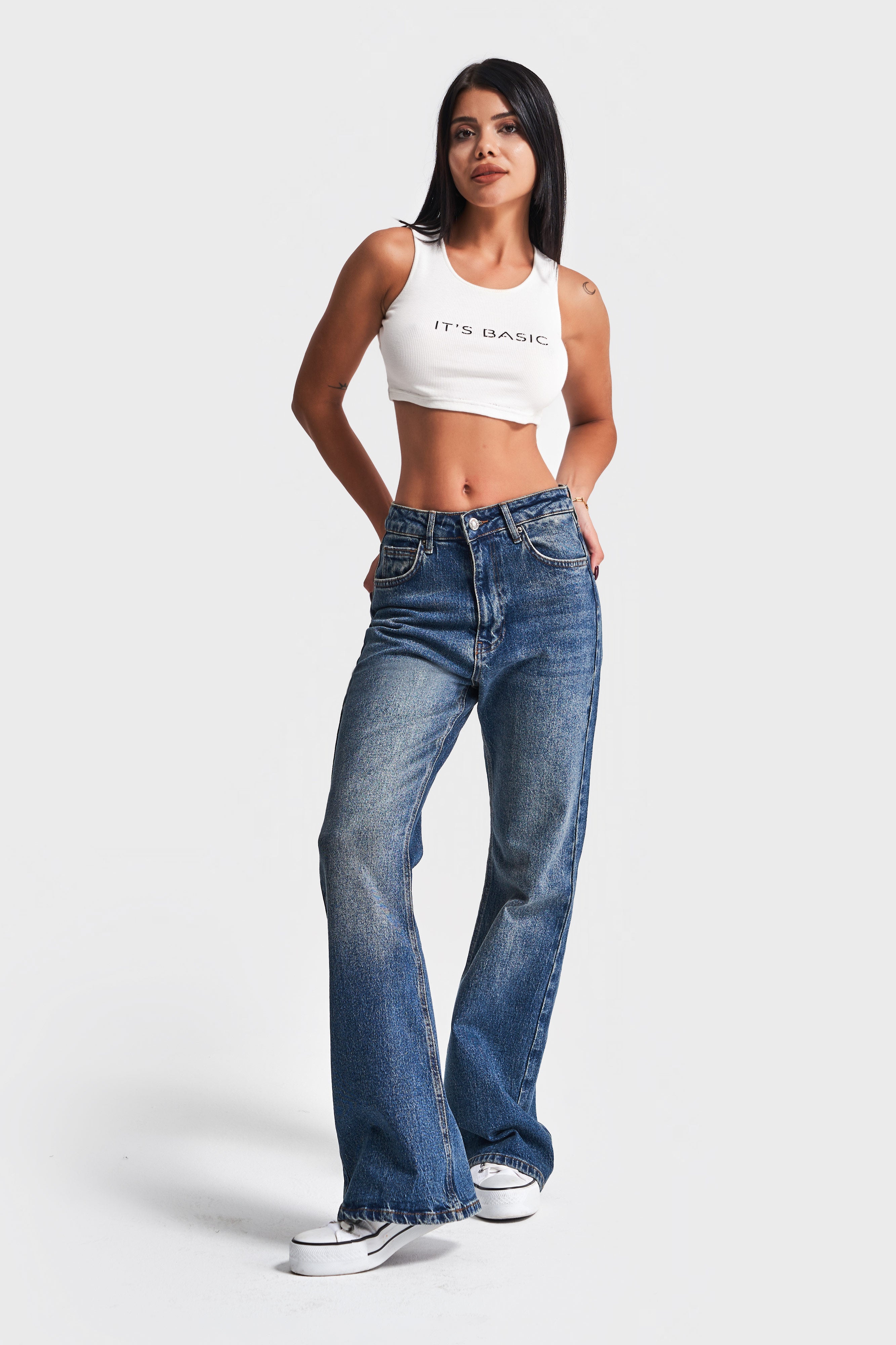 Women's T.Jeans Color Lycra Fabric Flare Fit Denim